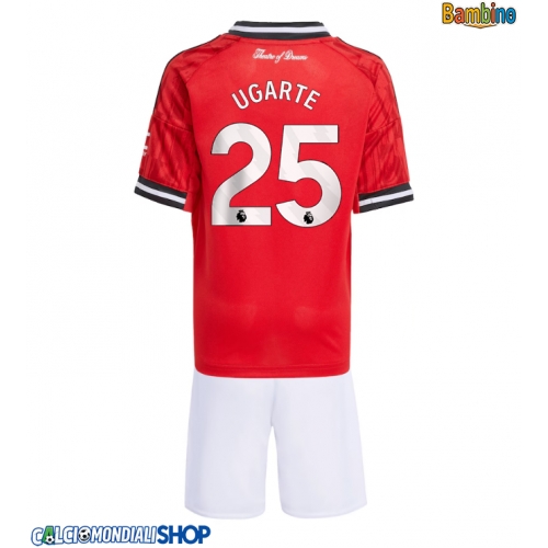 Maglie da calcio Manchester United Manuel Ugarte #25 Prima Maglia Bambino 2025-26 Manica Corta + Pantaloni corti)